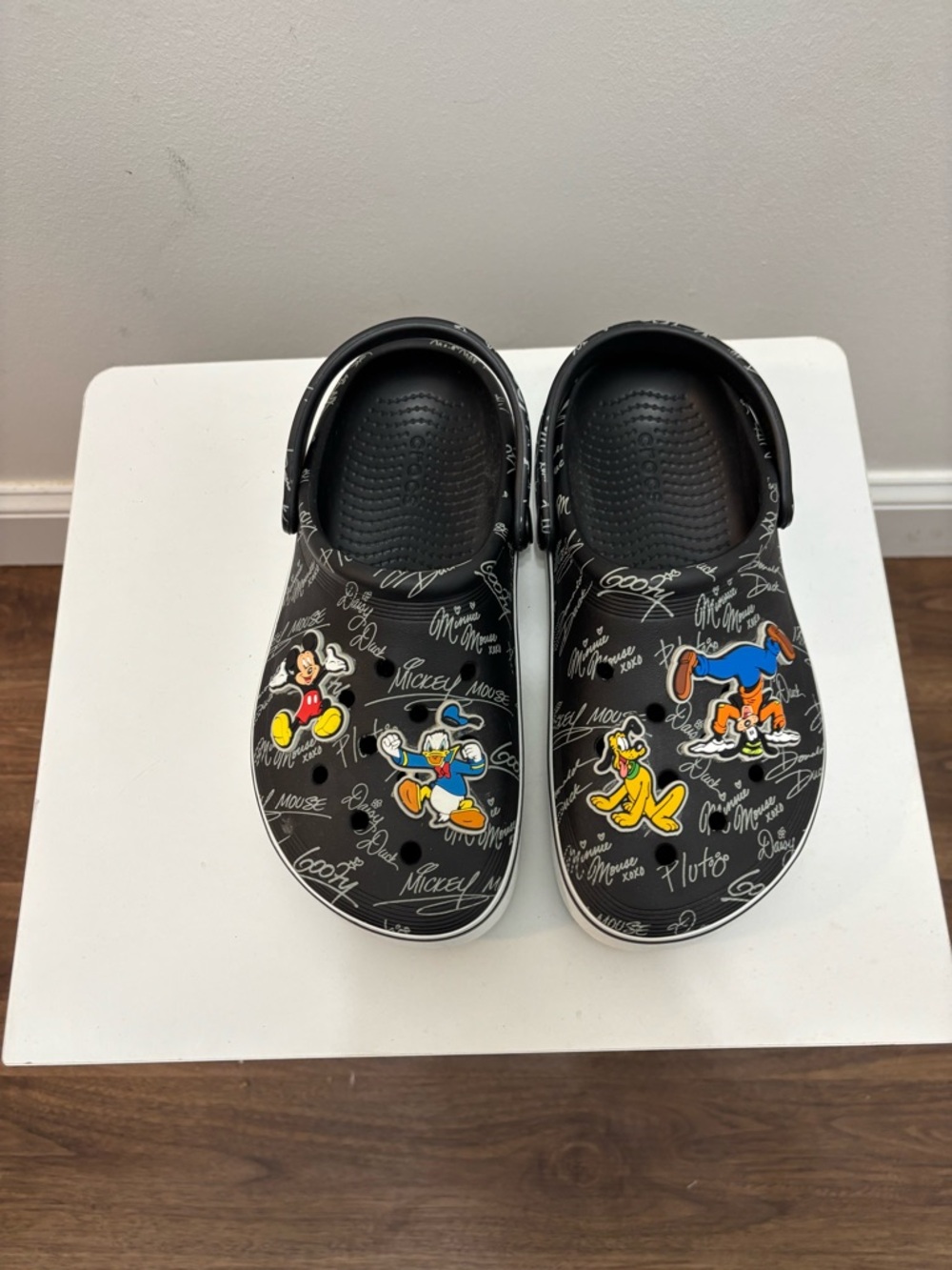 Womens Black Disney Character Clog Shoes - Mickey & Friends